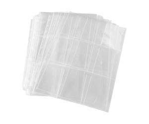 Générique 50 Pochettes D'album en Plastique pour Protéger Photos et Organiser Collection, Pages Transparentes Perforées 11 Trous Compatibles Classeurs à 3 Anneaux