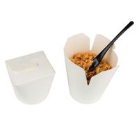 Générique 50 pots à pâtes ronds 960 ml en carton laqué blanc avec fermeture à rabats