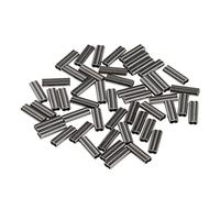 Générique 50 Rivets à Double Barillet, Manchons en Cuivre sans Bavure, Outil de Sertissage Adapté Aux Lignes de Pêche en Fluorocarbone, Noir, Alésage de 1.0mm