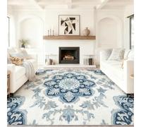 Générique 50 x 80 cm Tapis Entrée Intérieur, Blanc Antidérapant Tapis Lavable, Pile Courte Tapis Salon Traditionnel Beau Porcelaine Chinoise Motifs pour Dessous, Cuisine, Chambre Chien