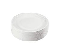Générique 500 assiettes jetables rondes blanches en carton diamètre 23 cm