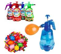 Générique 500 Bombe a Eau Ballon avec Bouteille Pompe 1.5L, Gonfleur Ballon d'eau Super Rapide, Kit De Gonflage Manuel Portable pour S'amuser dans Le Jardin en été