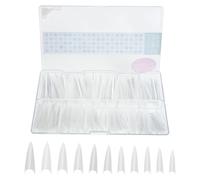 Générique 500 pièces Faux Ongles Transparente Couverture Complète Pointe Française Ongles Artificiels pour Salon et Usage Personnel