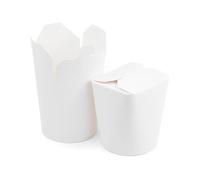 Générique 500 Pots à Pâtes en Carton Blanc 960 ml - Contenants Alimentaires Pratiques et Étanches pour Plats à Emporter, Nouilles, Salades et Repas à emporter