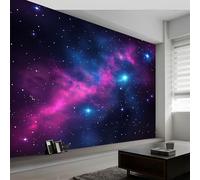 Générique 500 x 280 cmPapier Peint imprimée 3D Ciel Onirique Galaxie Tapisserie murale Panoramique Intissé Moderne, Décoration Murale, Écologique, Pour Salon Chambre, Noir