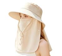 Générique 54-57cm Wide Brim Sun Hat, Waterproof Breathable Summer Beach Hat, Ladies Outdoor Sun Protection Cap for Pool Vacation Hiking Fishing Gardening Camping Climbing, Lightweight Travel Shade