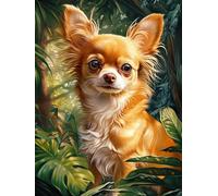 Générique 5D Chien Chihuahua Kit Complet Gem Art Diamond Dot, Kit de Loisirs Créatifs pour Adultes, Convient pour la Décoration Murale à la Maison 30x40cm 1001