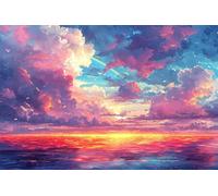 Générique 5D Ciel Peinture Diamant Painting Kit, DIY Océan Diamant Complet Kits, Diamond Art Kits pour Adultes Débutants, Square Diamond Strass Point de Croix Painting, Maison Décor 50x70cm -37185