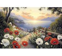 Générique 5D Fleur Diamond Painting Adulte Kit, DIY Océan Kits de Peinture Diamant, Diamond Art Complet Kits, Square Strass Point de Croix Painting pour Adultes Débutants Maison Décor 80x100cm -36898