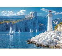 Générique 5D Phare Peinture Diamant Painting Kit, DIY Océan Diamant Complet Kits, Diamond Art Kits pour Adultes Débutants, Square Diamond Strass Point de Croix Painting, Maison Décor 100x120cm -37107