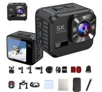 Générique 5K30FPS HD Waterproof Capture Camera, Ultra Wide Angle HD Wearable Body Adventure Action Cameras, Video Recording, Shake-Resistant, for Diving Cycling Outdoor Activities (32GB)