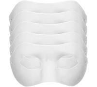 Générique 5pcs 8x4 Inch White Papier Mache Mask DIY Craft Costume Party Art