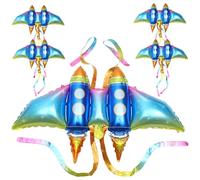 Générique 5pcs Ballons en Aluminium D'ailes de Fusée Légers pour Décorations de Scène et Accessoires Photo de Fête D'anniversaire