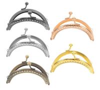 Générique 5pcs Cadres de Paquet à Main en Métal Semi-circulaires 8,5 Cm pour Fabrication de Porte-monnaie Fermoir, Accessoires Pratiques pour Projets DIY et Ateliers Créatifs