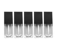 Générique 5pcs Contenants à Lèvres en Plastique Noir 10ml, Tubes Plats Créatifs et Portables, Faciles Capacité et Couleur, pour Voyage