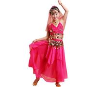 Générique 5PCs-Déguisement Enfant Danse Orientale Costume Ensemble Classique Indienne Sari Robe Fille pour Performance Fete