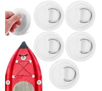Générique 5pcs Patch à Anneau PVC Blanc pour Kayak et Bateau Gonflable, Crochets de Fixation Multifonctionnels pour Suspendre Objets Lourds