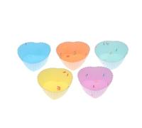 Générique 5Pcs Silicone Gâteau Moule Muffin Cupcake Cuisson Moules BRICOLAGE Outils De Décoration De Gâteau De Mariage Décorations De Fête D'anniversaire