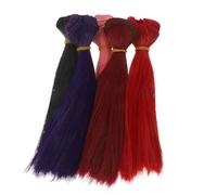 Générique 5pièces Perruques Synthétiques pour Poupées Extensions de Cheveux Lisses Kit de Fabrication de Cheveux Accessoires pour Perruques de Bébés de Poupée Multicolores Couleur Aléatoire