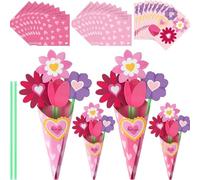 Générique 6/12Pcs Fleur Bouquet Artisanat Kit Enseignant Semaine D'appréciation Fête Des Mères Fleur Cartes D'anniversaire BRICOLAGE Soeur Première Cartes De Voeux