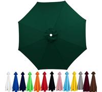 Générique 6/8 Arms Umbrella Replacement Cover, Waterproof Parasol Canopy Replacement, Strong and Thicck Parasol Top Fabric for Garden Lawn Backyard Pool(Vert foncé,250cm-8Ribs)