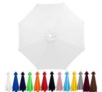 Générique 6/8 Arms Umbrella Replacement Cover, Waterproof Parasol Canopy Replacement, Strong and Thicck Parasol Top Fabric for Garden Lawn Backyard Pool(Blanc,250cm-6Ribs)