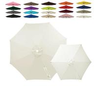 Générique 6/8 Baleines Auvent de Remplacement pour Parasol 2m 2.5m 3.0m 4.0m, Toile de Parasol Déporté Remplacement Canopy, Tissu Polyester Résistant UV30+ Housse de Rechange(Cream,8-Ribs-9.8FT/3.0m)
