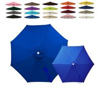 Générique 6/8 Baleines Auvent de Remplacement pour Parasol 2m 2.5m 3.0m 4.0m, Toile de Parasol Déporté Remplacement Canopy, Tissu Polyester Résistant UV30+ Housse de Rechange(Blue,6-Ribs-9.8FT/3.0m)