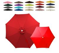 Générique 6/8 Baleines Auvent de Remplacement pour Parasol 2m 2.5m 3.0m 4.0m, Toile de Parasol Déporté Remplacement Canopy, Tissu Polyester Résistant UV30+ Housse de Rechange(Red,8-RIBS-13FT/4.0m)