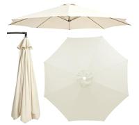 Générique 6/8 Baleines Dessus Parapluie Remplacement pour Terrasse/Jardin Parapluie, 2/2.3/2.5/2.7m Polyester Auvent Housse De Rechange Imperméable AntiUV, 10 Couleurs Disponibles(Beige,2.5M/6Ribs)