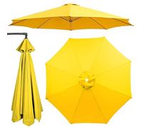 Générique 6/8 Baleines Dessus Parapluie Remplacement pour Terrasse/Jardin Parapluie, 2/2.3/2.5/2.7m Polyester Auvent Housse De Rechange Imperméable AntiUV, 10 Couleurs Disponibles(Yellow,3M/8Ribs)