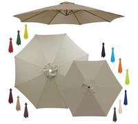 Générique 6/8 Baleines Toile de Rechange pour Parasol de Jardin, 2.0/2.3/2.7/3.0/4.0m Auvent de Remplacement Imperméable, Couverture de Parasol Anti-UV pour Terrasse Balcon(Top Color,3.5m/8 Ribs)