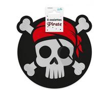 Générique 6 Assiettes jetables thème PIRATE 20cm