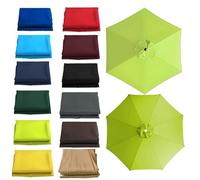 Générique 6 Baleines/8 Baleines Toile de Rechange Protection UV Auvent de Remplacement pour Parasol 2m 2.3m 2.7m 3.0m 3.5m Housse de Rechange pour Parasol de Terrasse(Vert Herbe,2.30M/6RIBS)