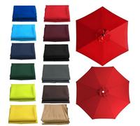 Générique 6 Baleines/8 Baleines Toile de Rechange Protection UV Auvent de Remplacement pour Parasol 2m 2.3m 2.7m 3.0m 3.5m Housse de Rechange pour Parasol de Terrasse(Rouge,3.5M/6RIBS)