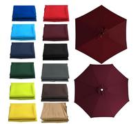 Générique 6 Baleines/8 Baleines Toile de Rechange Protection UV Auvent de Remplacement pour Parasol 2m 2.3m 2.7m 3.0m 3.5m Housse de Rechange pour Parasol de Terrasse(Rouge vin,3.5M/8RIBS)