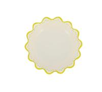 Générique - 6 BOLS CARTON RAYÉ DOLCE VITA 13CM JAUNE BLANC