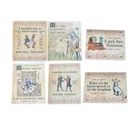 Générique 6 Cartes Médiévales Pour La Fête Des Amoureux, Message Drôle Avec Calligraphie Manuscrite Artisanale, Carte De Saint Valentin, Pour Femme, Lui, Mari, Petit Ami, Garçons Et Les Fêtes