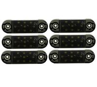 Générique 6 Feux de Gabarit LED Blanc 12V 24V Cabochon Fumé Teinté Feux Latéraux Position Avant pour Camion Poids Lourds Caravane Camping-car Remorque