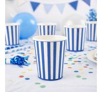 Générique - 6 GOBELETS CARTON RAYÉ DOLCE VITA 25 LEU BLANC