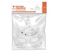 Générique Masques plats en carton Licorne - Lot de 6 à décorer, élastiques inclus