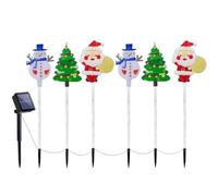 Générique 6-Pack of Moving Christmas Lights,Solar Decorative Outdoor LED Stakes,Waterproof,Moving Christmas Tree & Reindeer Decorations,for Yard,Garden,Courtyard,and Path (C)