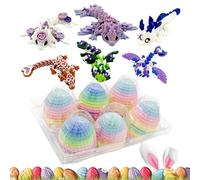 Générique 6 Packs œufs de Dragon mystère | 6pcs 3D Dragon Oeuf articulant la Figurine de cristals Pierres précieuses,Le Jouet Fidget du Panier Pâques pour Le décor Bureau à Domicile Activités Pâques