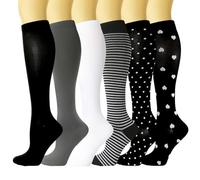 Générique 6 Paires Bas De Contention Femmes Et Homme Chaussettes Running Femme Compression Socks Chaussette Stockings Equitation Pour Le Sport Medical Tenue Hommes Compressport