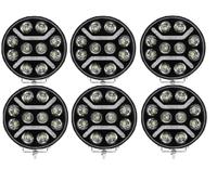 Générique 6 pcs Phares Auxiliares Longue Portée + Feu de Position Orange Blanc LED 11000 Lm 12V 24V 125W pour Camion, Poids Lourds, VTT, 4x4