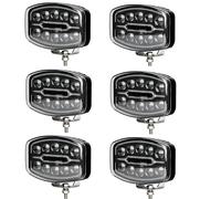 Générique 6 Phares Auxiliares LED 55W 12V-24V Projecteur Longue Portée + Feu de Position Orange/Blanc Homologation ECE E9 R10, R148, R149 pour Camion, Poids Lourds, VTT, 4x4