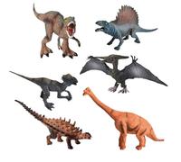 Générique 6 Piece Réaliste Figurine Dinosaure, Figurine Animaux de Dinosaures, Dinosaure Jouets pour Enfants, pour Garçons Et Filles à Partir De 3 Ans Jouer Et Apprendre (A)