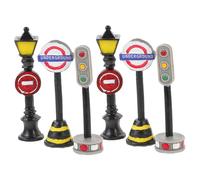 Générique 6 Pièces Accessoires de Décoration Miniature Lampadaires et Panneaux pour Modèles de Paysage Micro pour Aménager Poupées