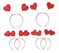 Générique 6 Pièces Amour cheveux-bandeau cerceau accessoires saint valentin bandeaux hair charms hair toppers bandeau saint valentin accessoires de cheveux saint valentin Plastique rouge