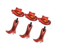 Générique 6 Pièces Ballons Forme de Chapeau de Cow Boy de Bottes Décorations pour Bachelorette Anniversaires Style Western